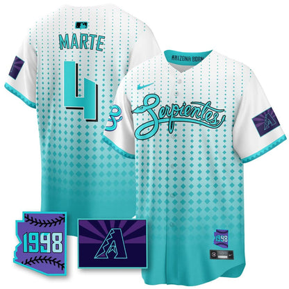 Men's Arizona Diamondbacks Purple for Second “Serpientes” City Connect Jersey - All Stitched