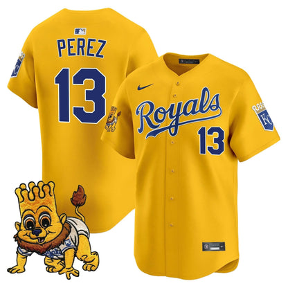 Men's Kansas City Royals Sluggerrr Patch Vapor Premier Limited Jersey - All Stitched