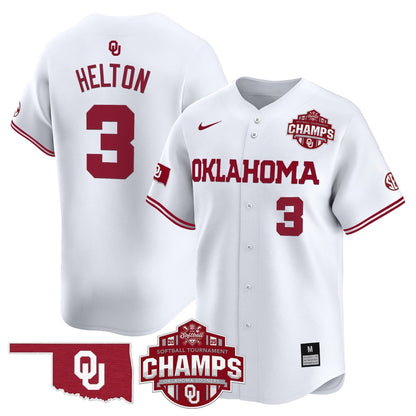 Men's Size - Oklahoma Sooners 2025 SEC Softball Conference Tournament Champions Patch Vapor Premier Limited Jersey - All Stitched