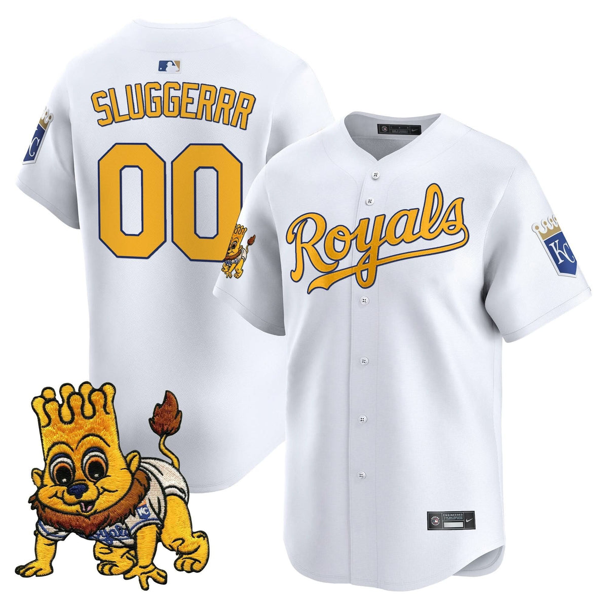 Men's Kansas City Royals Sluggerrr Patch Vapor Premier Limited Jersey - All Stitched