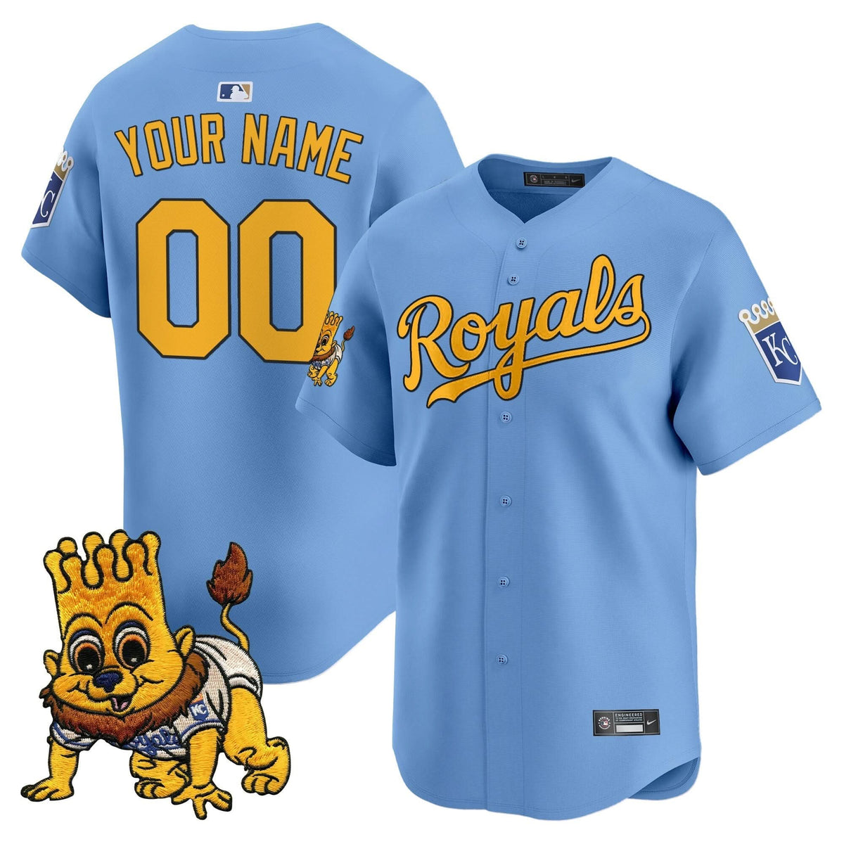 Kansas City Royals Sluggerrr Patch Vapor Premier Limited Custom Jersey - All Stitched