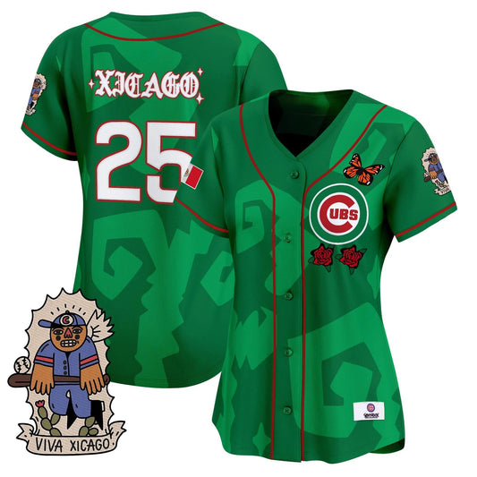 Women's 2025 Chicago Cubs Mexican Heritage Vapor Premier Limited Jersey - Stitched