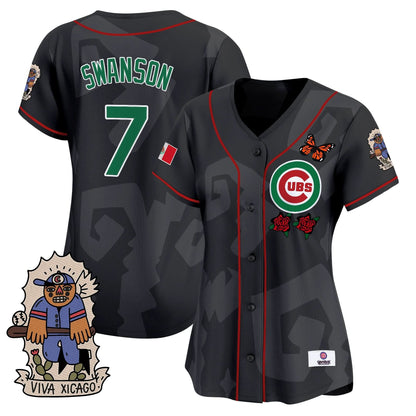 Women's 2025 Chicago Cubs Mexican Heritage Vapor Premier Limited Jersey - Stitched