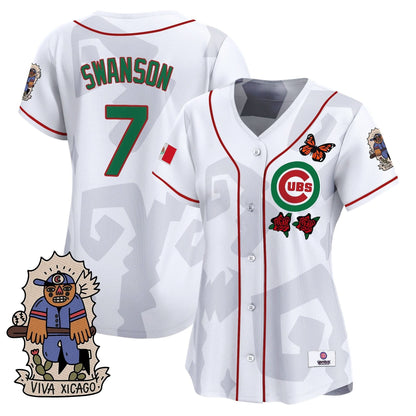 Women's 2025 Chicago Cubs Mexican Heritage Vapor Premier Limited Jersey - Stitched