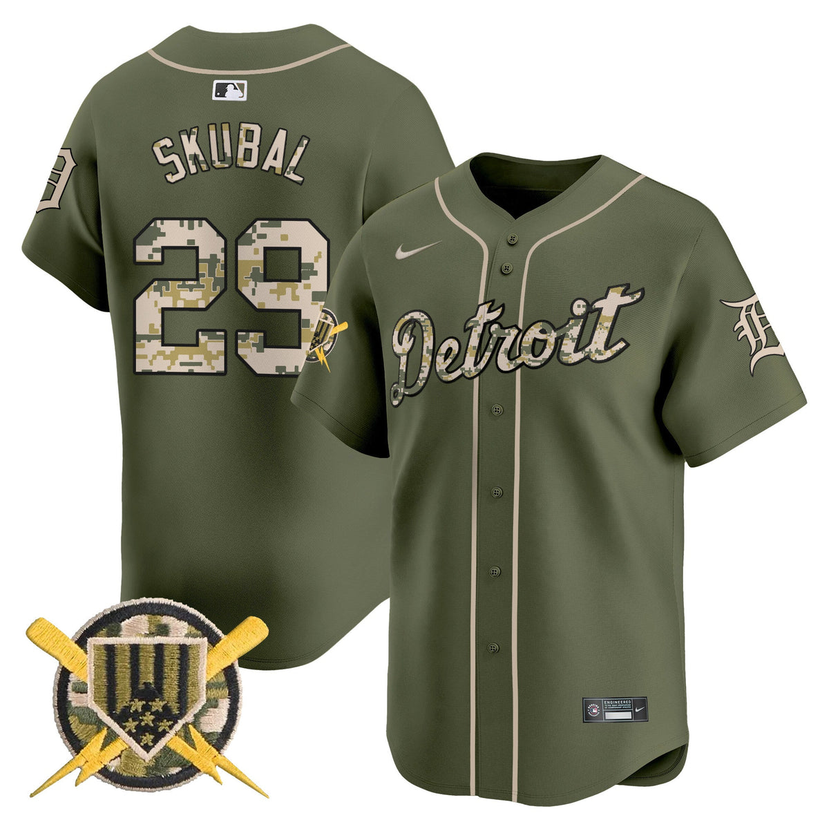 Detroit Tigers Armed Forces Day Vapor Premier Limited Jersey - All Stitched