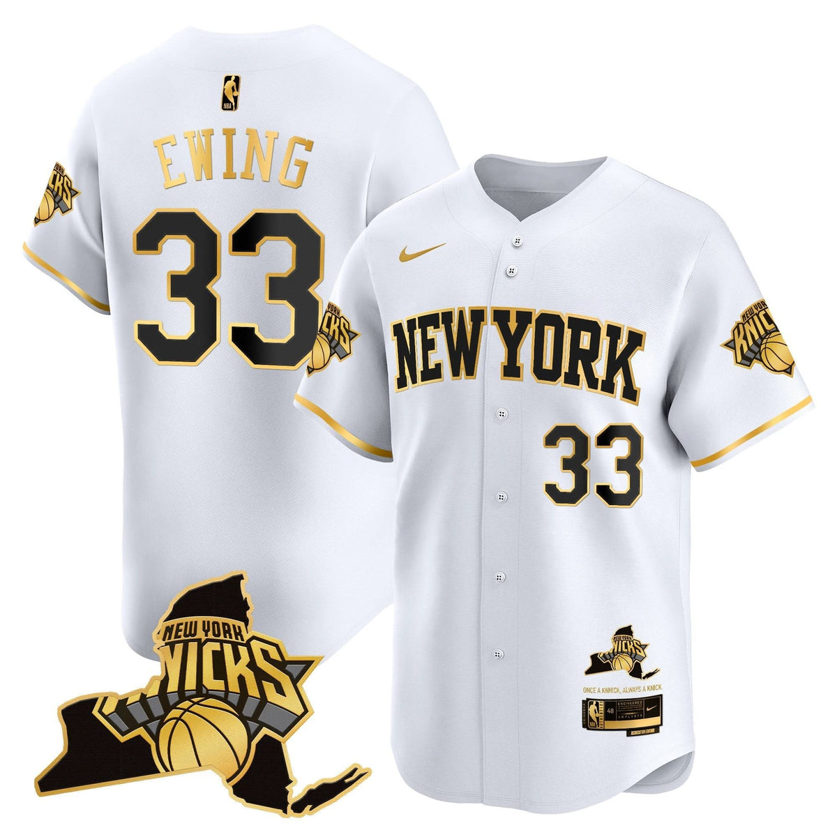 Men's New York Knicks Vapor Baseball Jersey - All Stitched