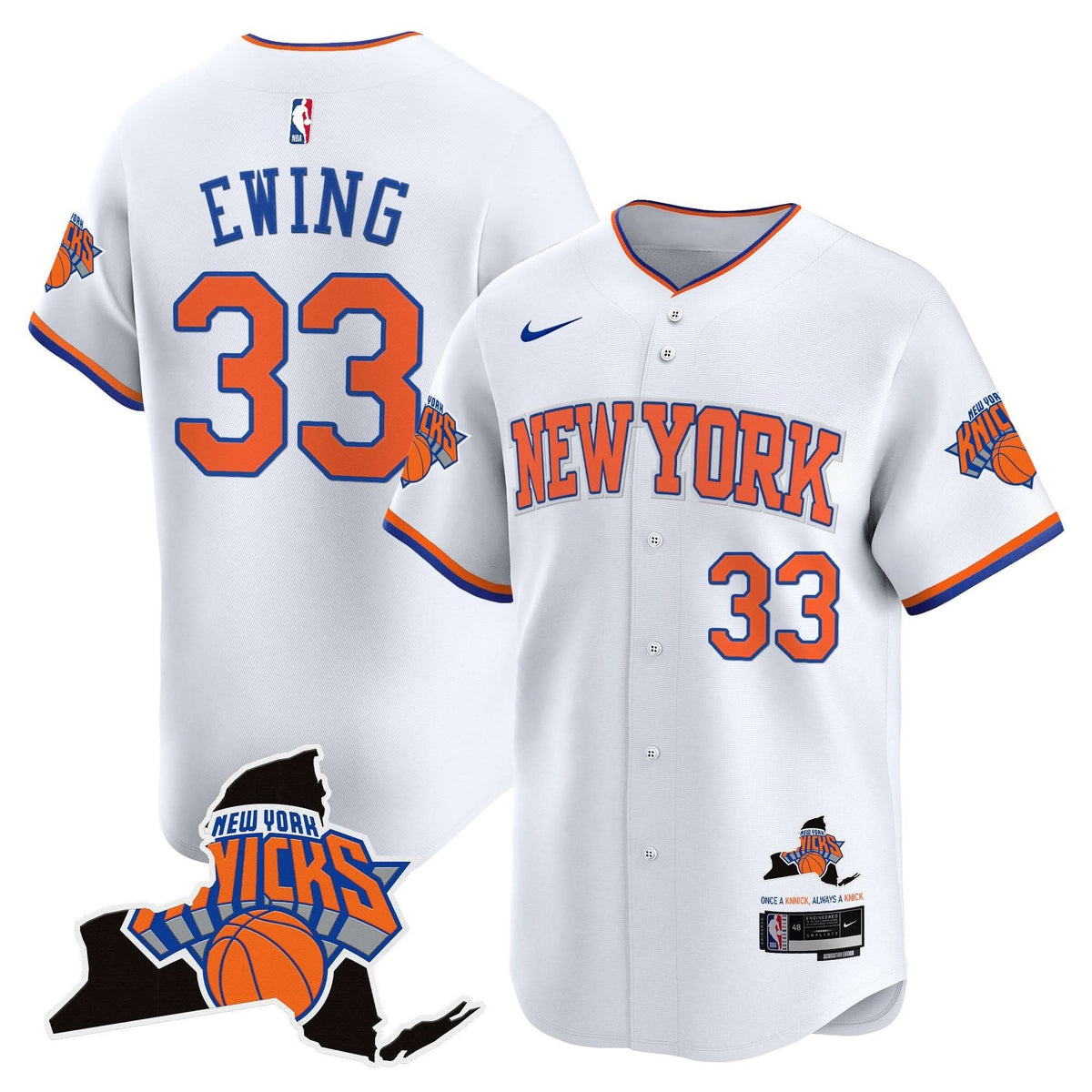 Men's New York Knicks Vapor Baseball Jersey - All Stitched