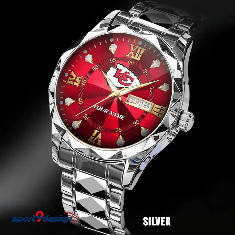 KCC - American Football Luxury Hand Watch All Team Custom Any Name Gift For Fan - Limited Edition