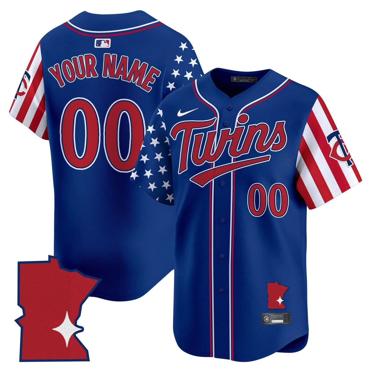 Minnesota Twins 2025 Independence Day Vapor Premier Limited Custom Jersey - All Stitched