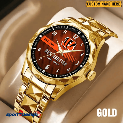 CB Best Dad Ever Luxury Diamond Watch Father's Day Gift