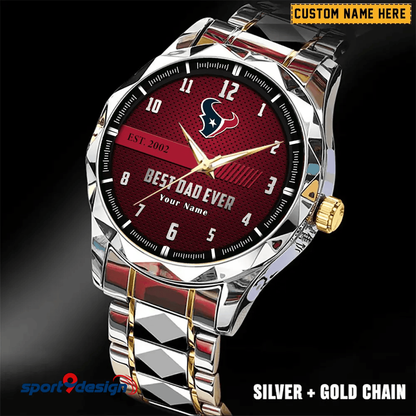 HT Best Dad Ever Luxury Diamond Watch Father's Day Gift