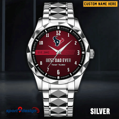 HT Best Dad Ever Luxury Diamond Watch Father's Day Gift