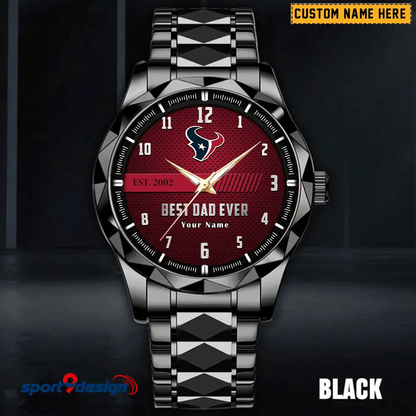 HT Best Dad Ever Luxury Diamond Watch Father's Day Gift