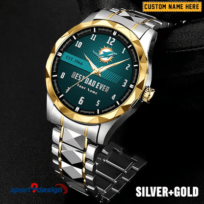 MD Best Dad Ever Luxury Diamond Watch Father's Day Gift