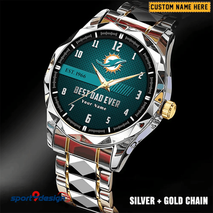 MD Best Dad Ever Luxury Diamond Watch Father's Day Gift