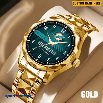 MD Best Dad Ever Luxury Diamond Watch Father's Day Gift