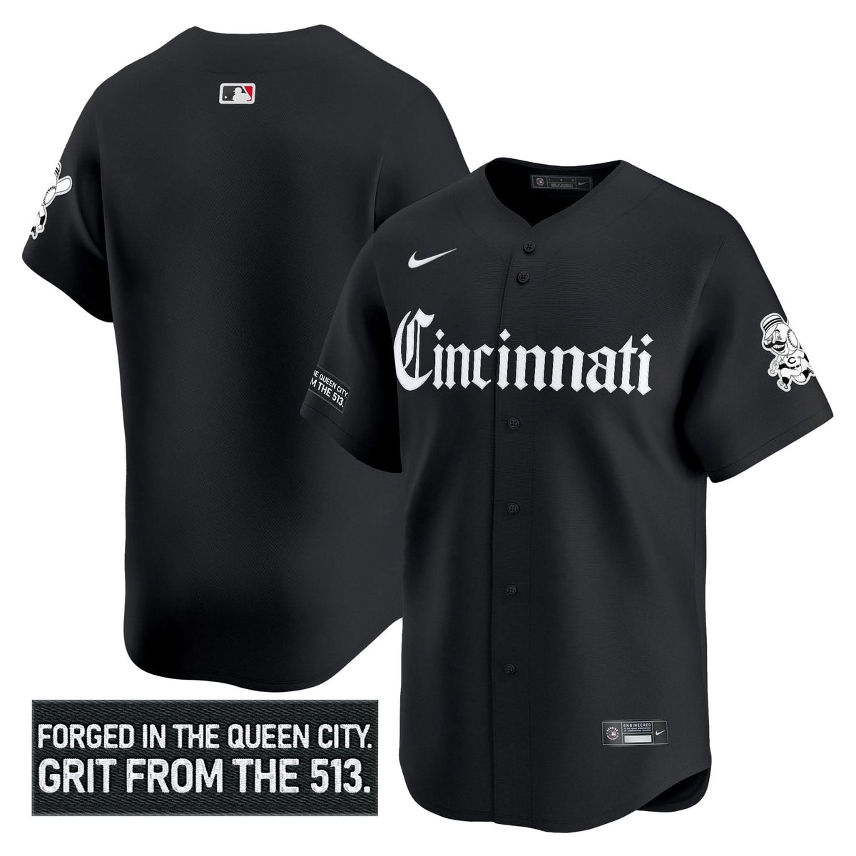 Men's Cincinnati Reds 'Gothic Queen City Edition' Vapor Premier Limited Jersey - All Stitched