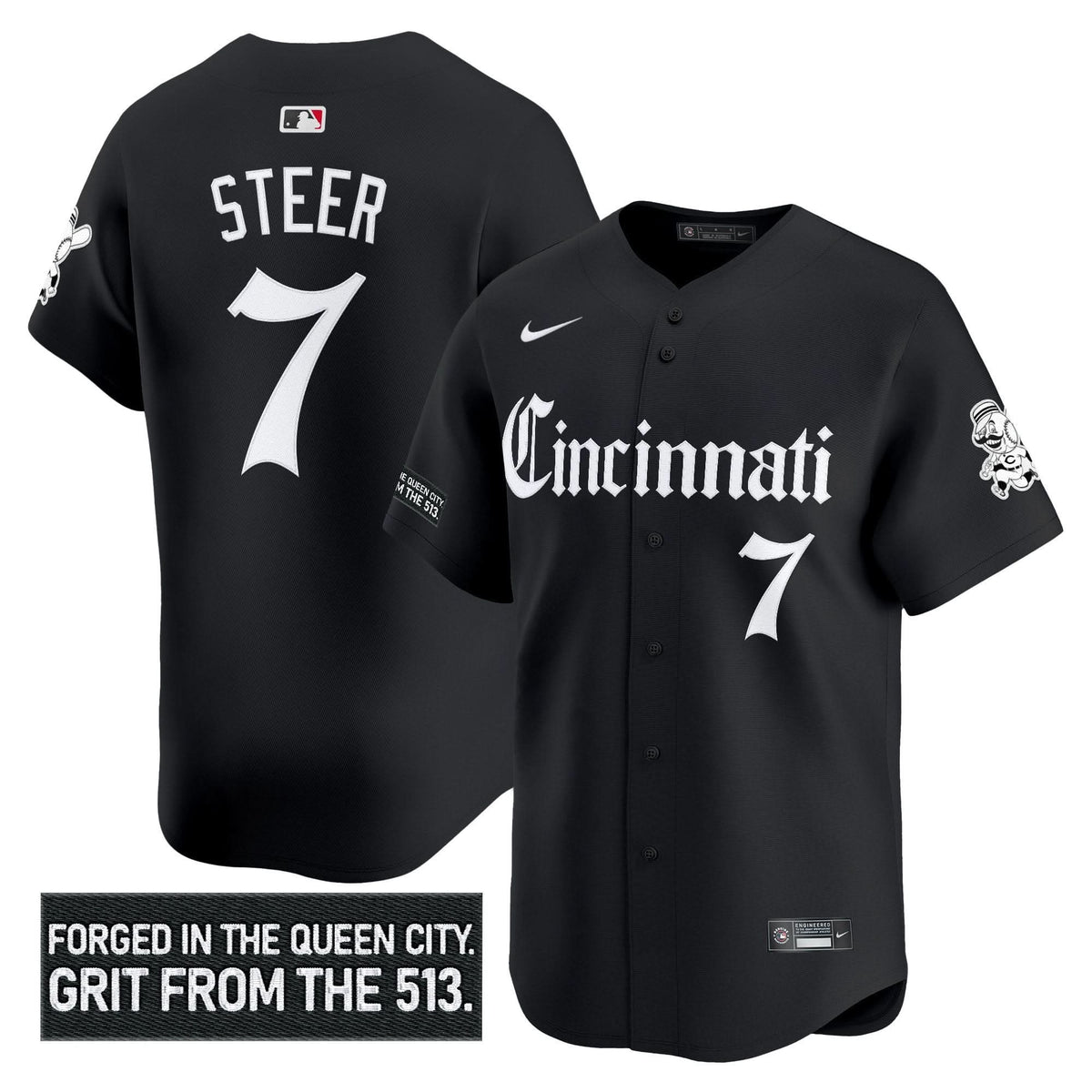 Men's Cincinnati Reds 'Gothic Queen City Edition' Vapor Premier Limited Jersey - All Stitched