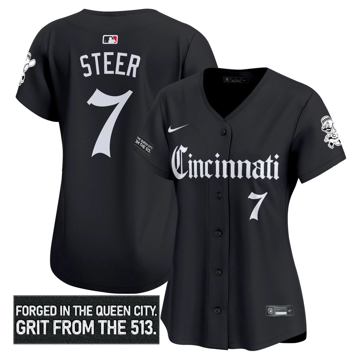 Women's Cincinnati Reds 'Gothic Queen City Edition' Vapor Premier Limited Jersey - All Stitched