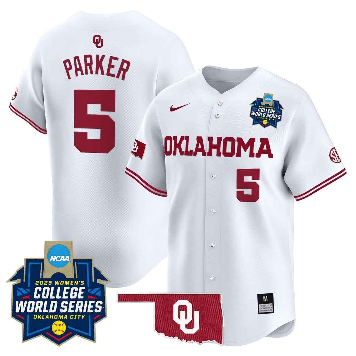 Men's size - Oklahoma Sooners Softball 2025 World Series (WCWS) Vapor Premier Limited Jersey - All Stitched