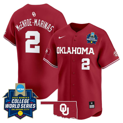 Men's size - Oklahoma Sooners Softball 2025 World Series (WCWS) Vapor Premier Limited Jersey - All Stitched
