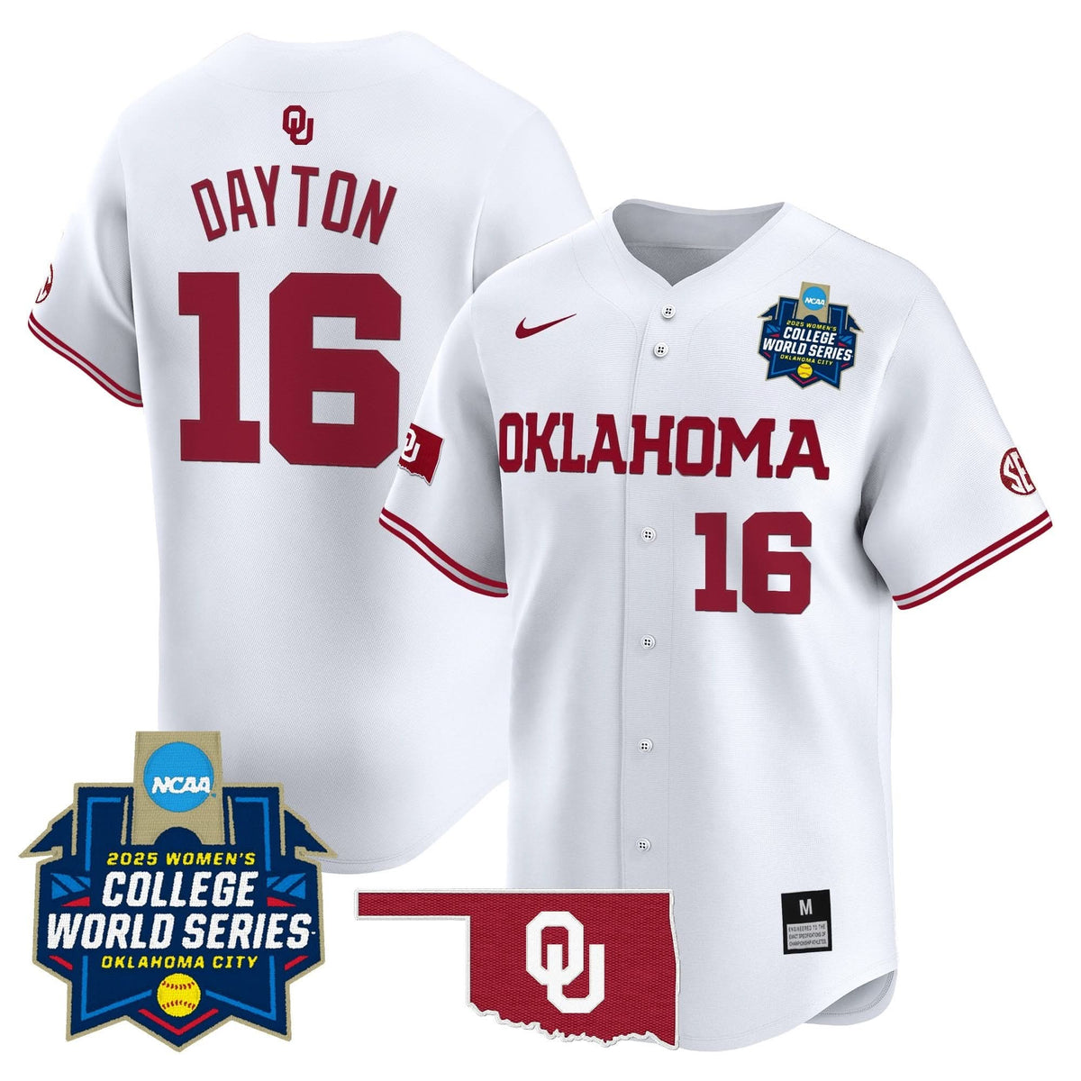 Men's size - Oklahoma Sooners Softball 2025 World Series (WCWS) Vapor Premier Limited Jersey - All Stitched