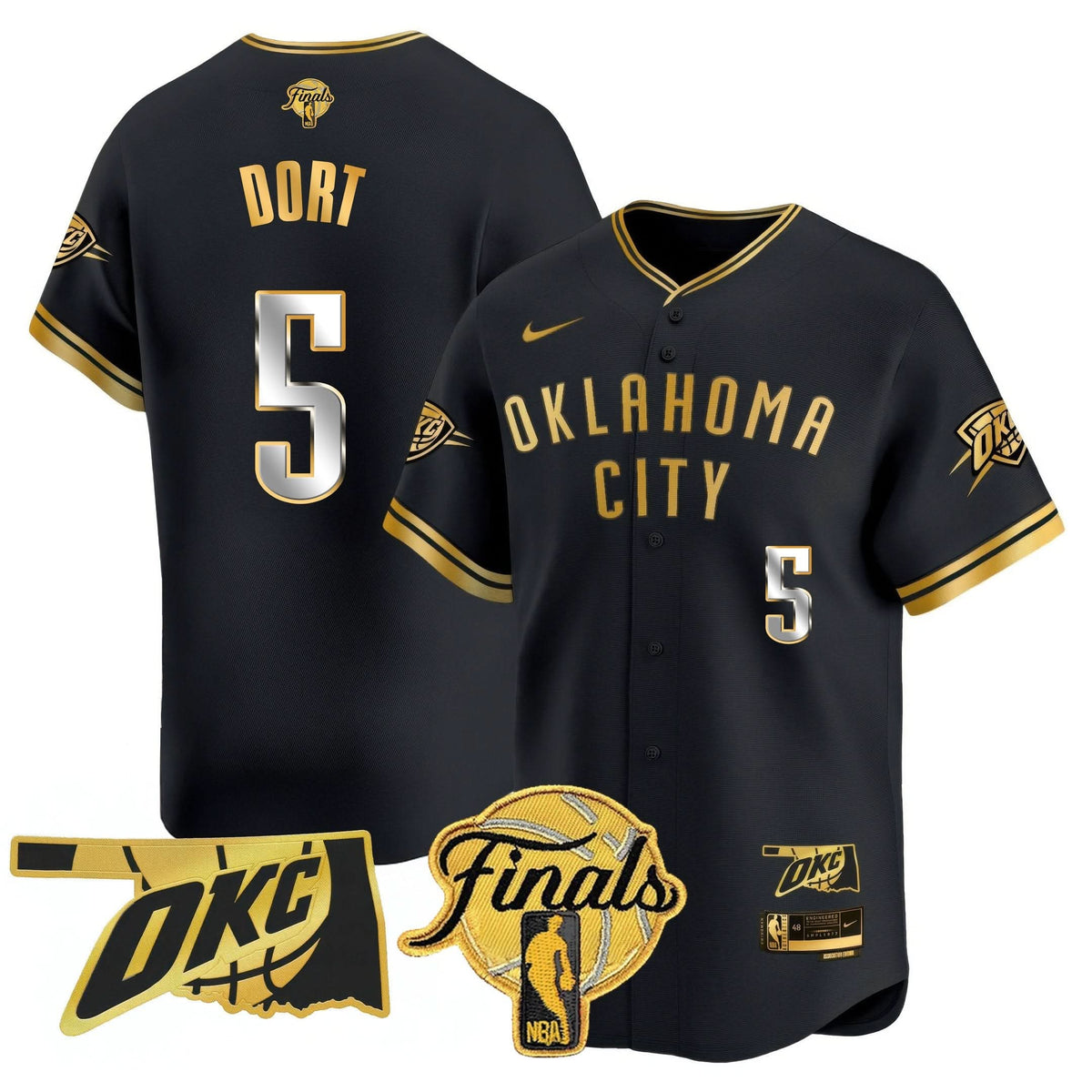 Oklahoma City Thunder Baseball Jersey - Final Patch - All Stitched