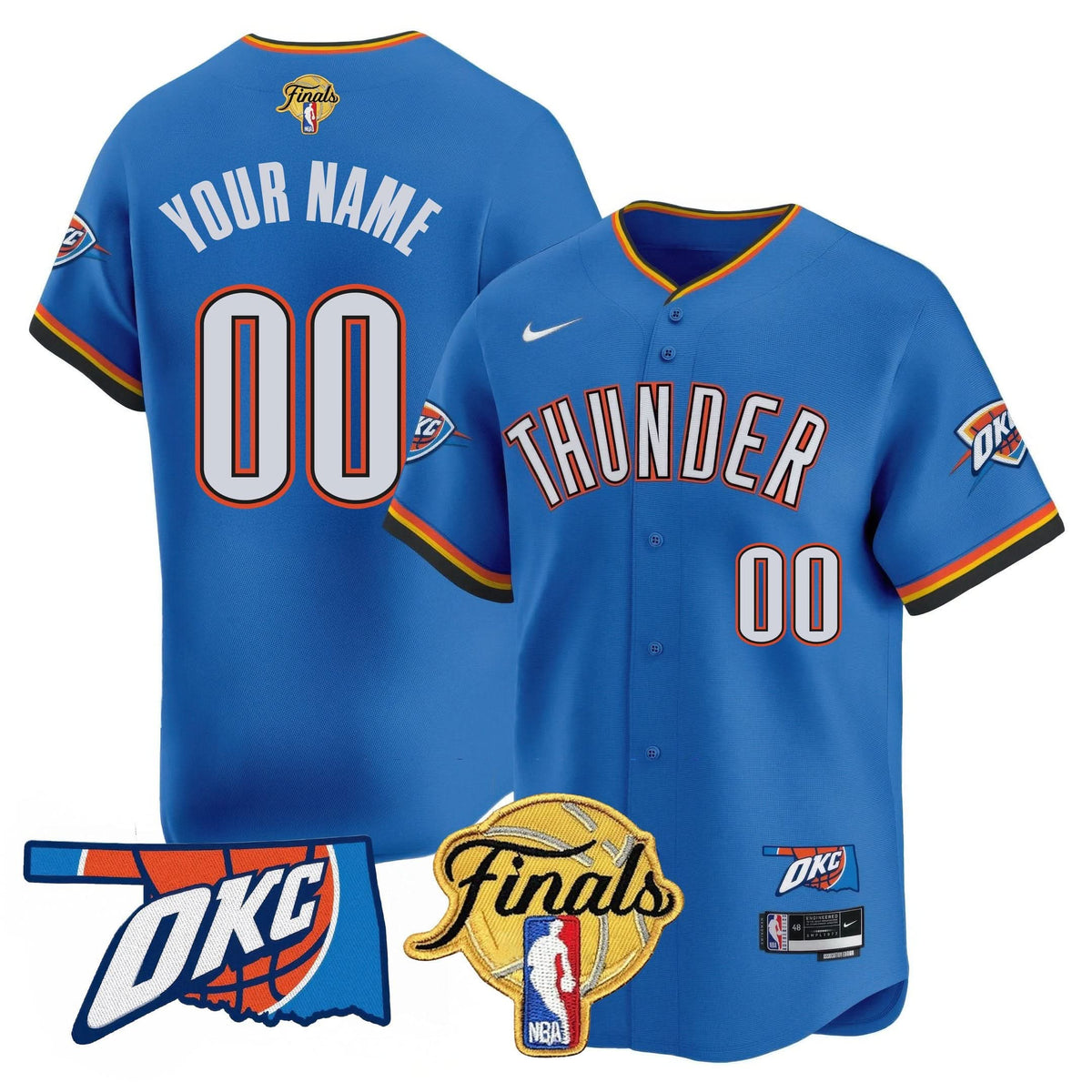 Oklahoma City Thunder Baseball Custom Jersey - Final Patch - All Stitched