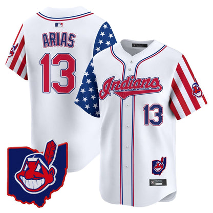 Men's Cleveland Indians 2025 Independence Day Vapor Premier Limited Jersey - All Stitched