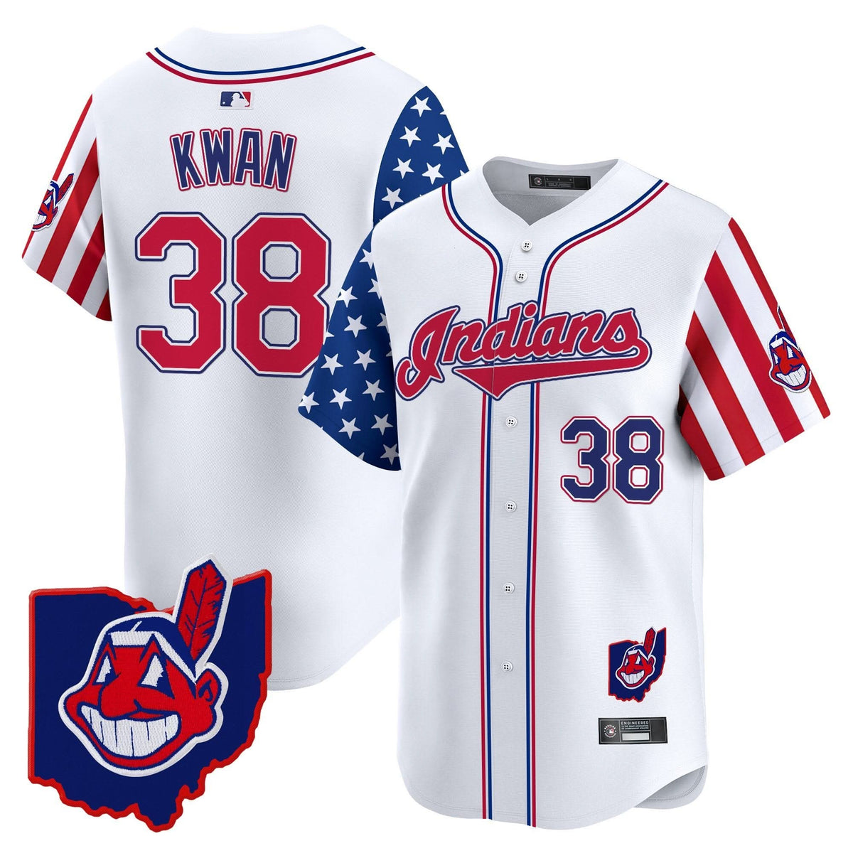 Men's Cleveland Indians 2025 Independence Day Vapor Premier Limited Jersey - All Stitched