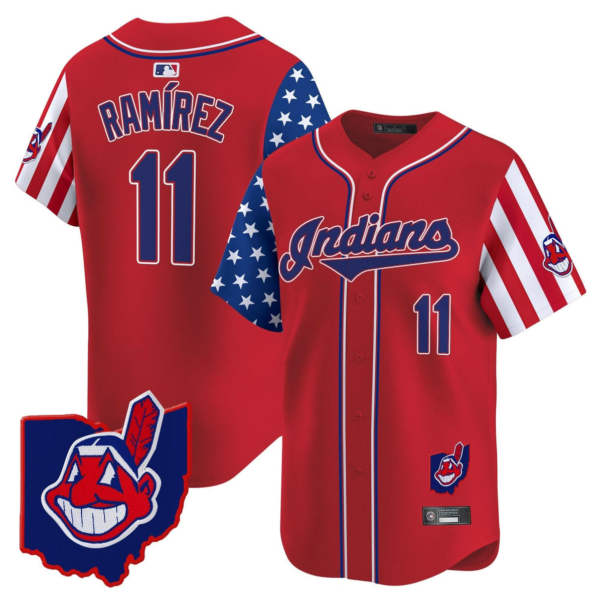 Men's Cleveland Indians 2025 Independence Day Vapor Premier Limited Jersey - All Stitched