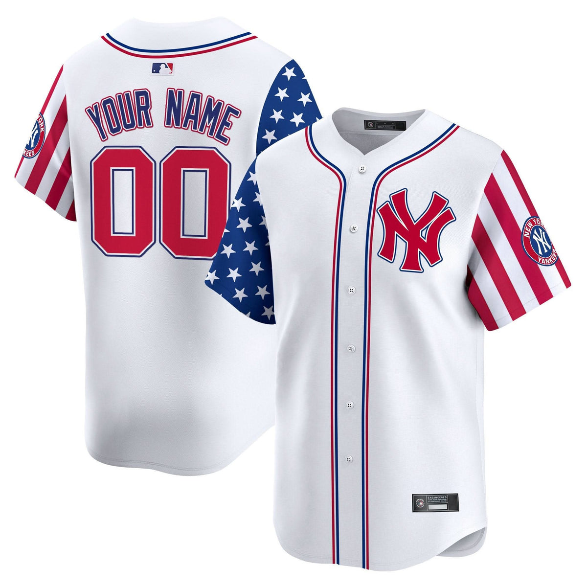 New York Yankees 2025 Independence Day Vapor Premier Limited Custom Jersey - All Stitched