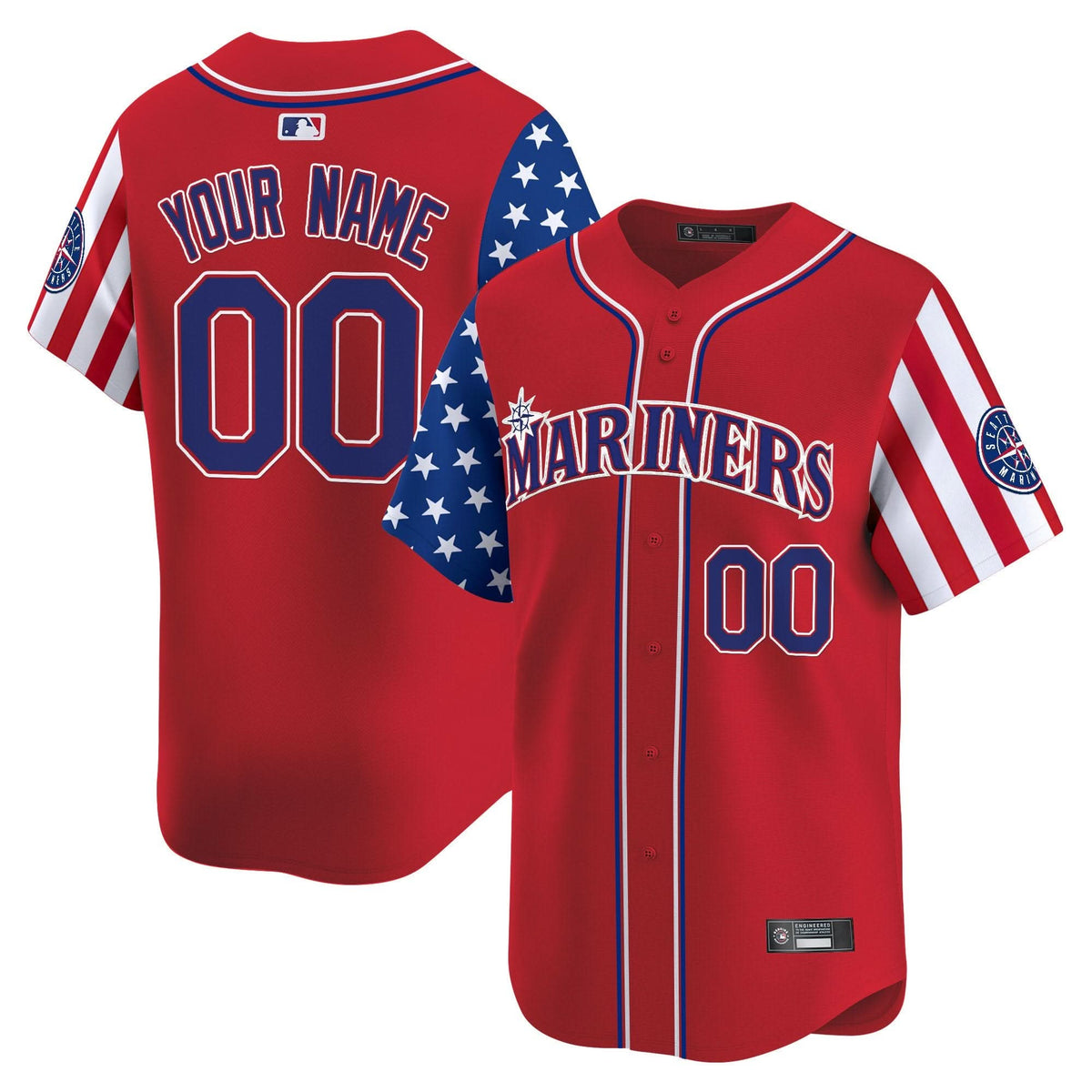 Seattle Mariners 2025 Independence Day Vapor Premier Limited Custom Jersey - All Stitched