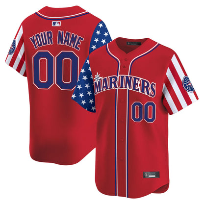 Seattle Mariners 2025 Independence Day Vapor Premier Limited Custom Jersey - All Stitched