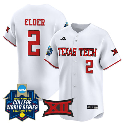 Men's size - Texas Tech Red Raiders Softball 2025 World Series (WCWS) Vapor Premier Limited Jersey - All Stitched