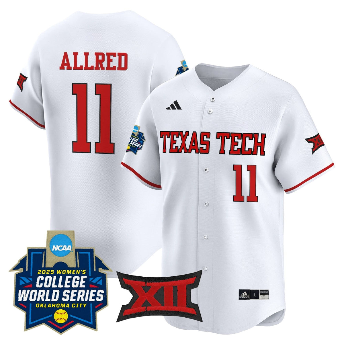 Men's size - Texas Tech Red Raiders Softball 2025 World Series (WCWS) Vapor Premier Limited Jersey - All Stitched
