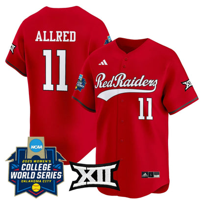 Men's size - Texas Tech Red Raiders Softball 2025 World Series (WCWS) Vapor Premier Limited Jersey - All Stitched