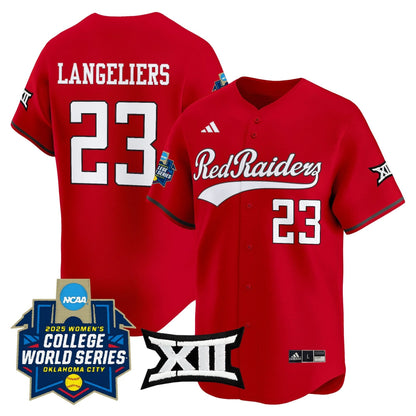 Men's size - Texas Tech Red Raiders Softball 2025 World Series (WCWS) Vapor Premier Limited Jersey - All Stitched