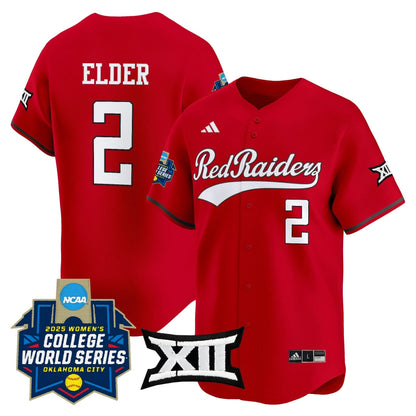 Men's size - Texas Tech Red Raiders Softball 2025 World Series (WCWS) Vapor Premier Limited Jersey - All Stitched