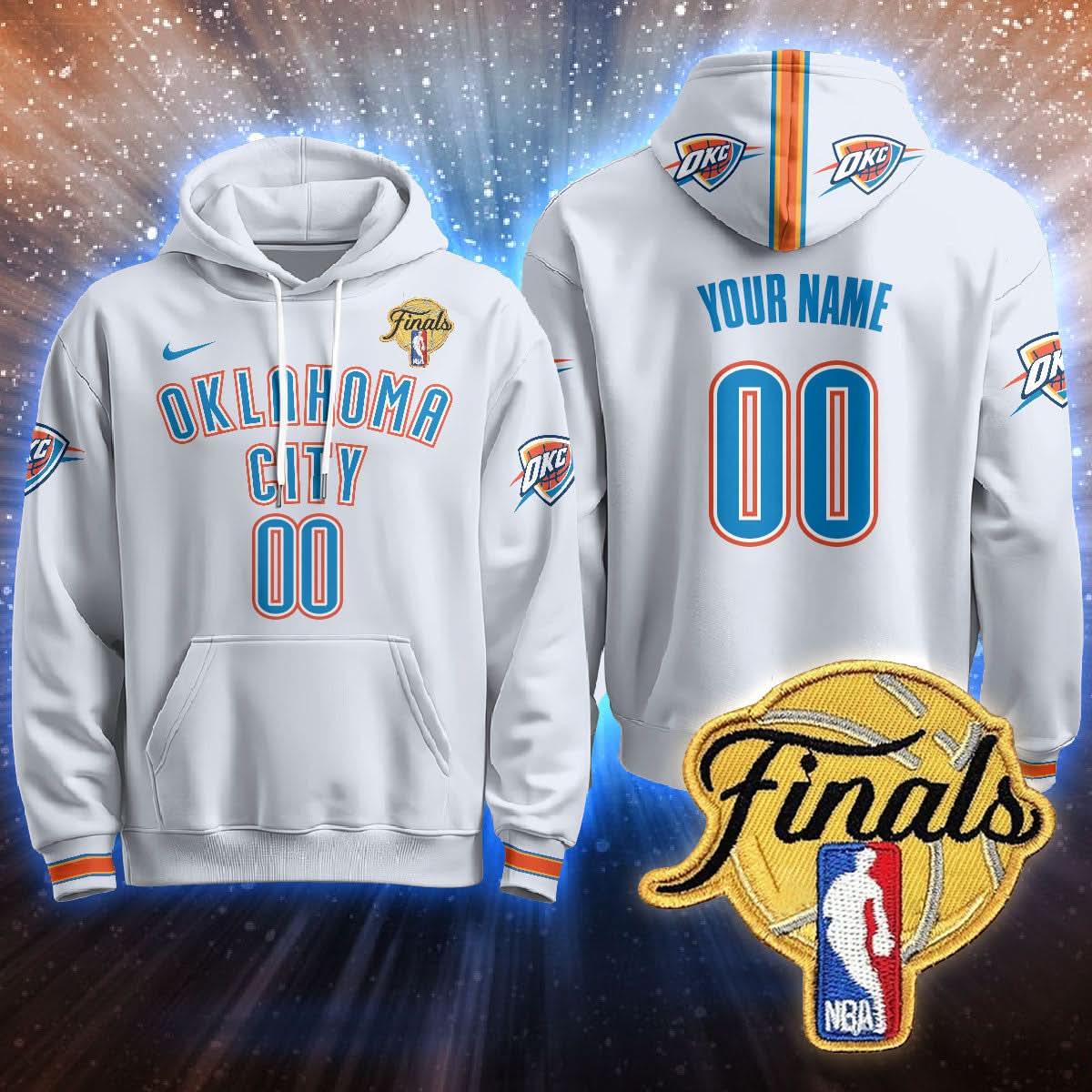 Oklahoma City Thunder Hoodie - Final Patch - All Stitched