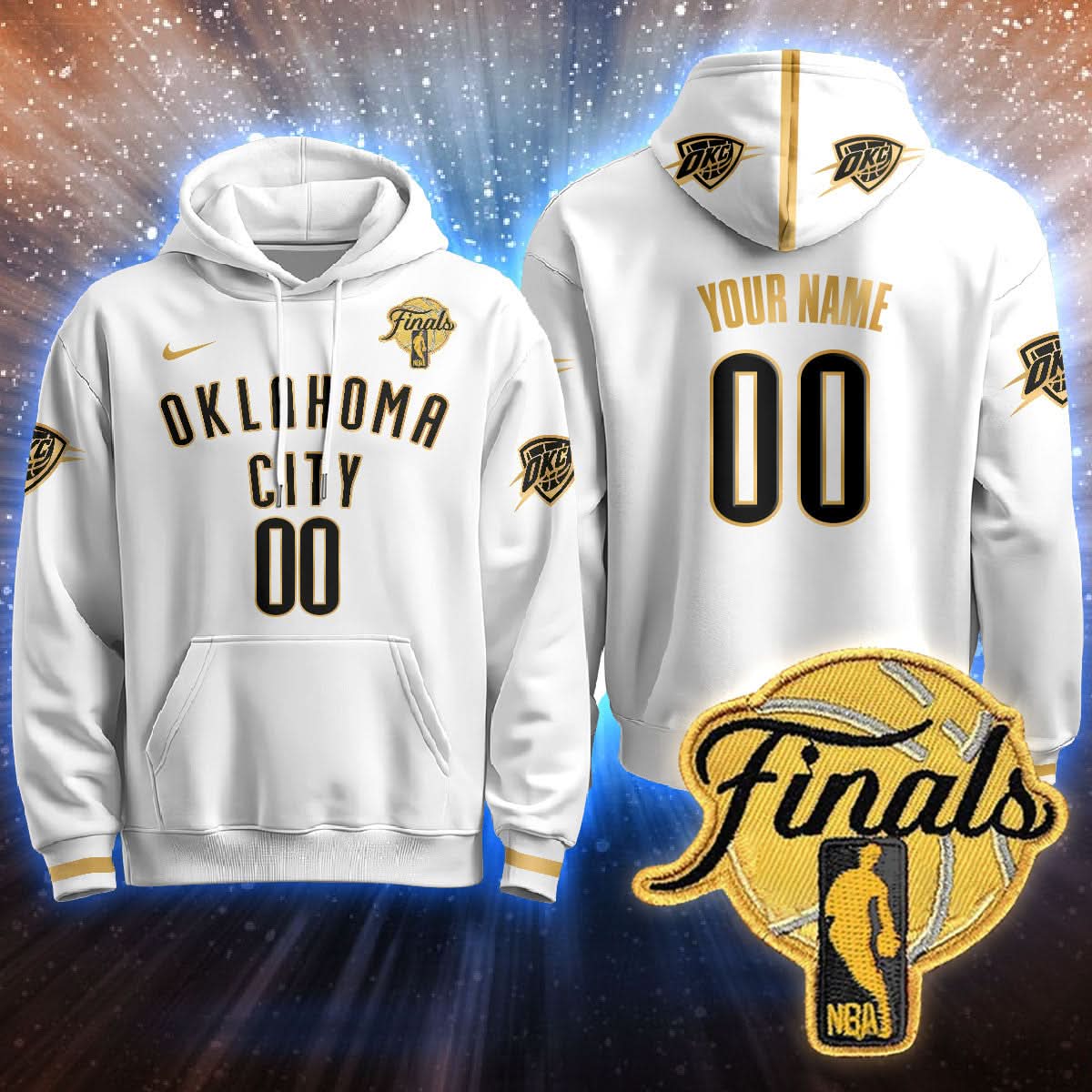 Oklahoma City Thunder Hoodie - Final Patch - All Stitched