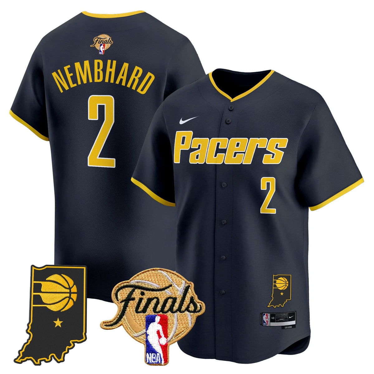 Indiana Pacers 2025 Finals Vapor Baseball Jersey - All Stitched