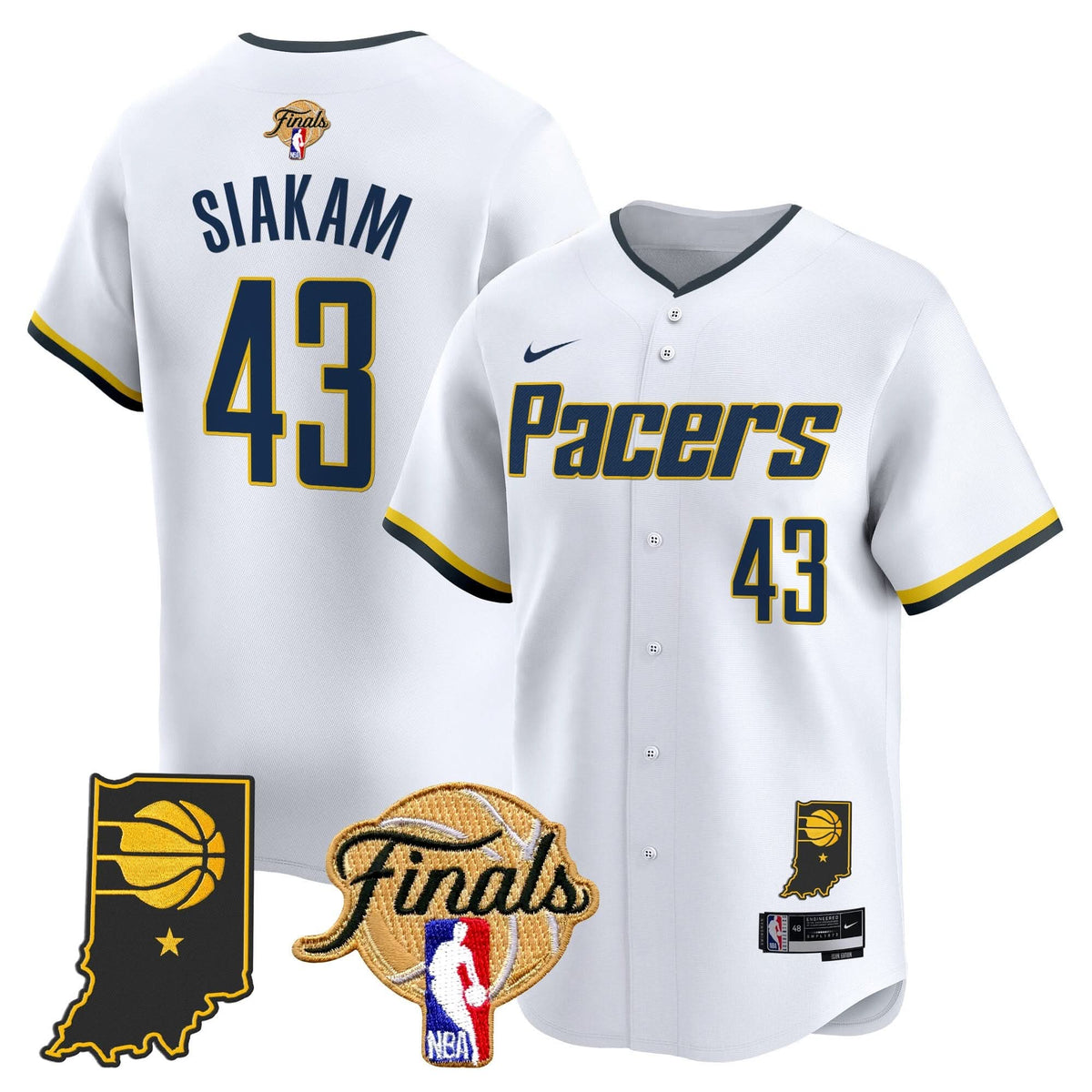 Indiana Pacers 2025 Finals Vapor Baseball Jersey - All Stitched