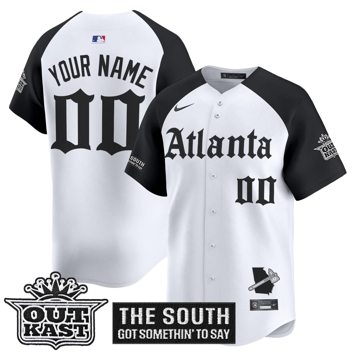Atlanta Braves 'Gothic South x Outkast Edition' Vapor Premier Limited Custom Jersey - All Stitched