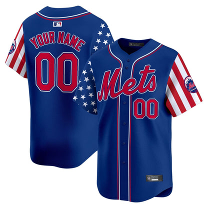 New York Mets 2025 Independence Day Vapor Premier Limited Custom Jersey - All Stitched