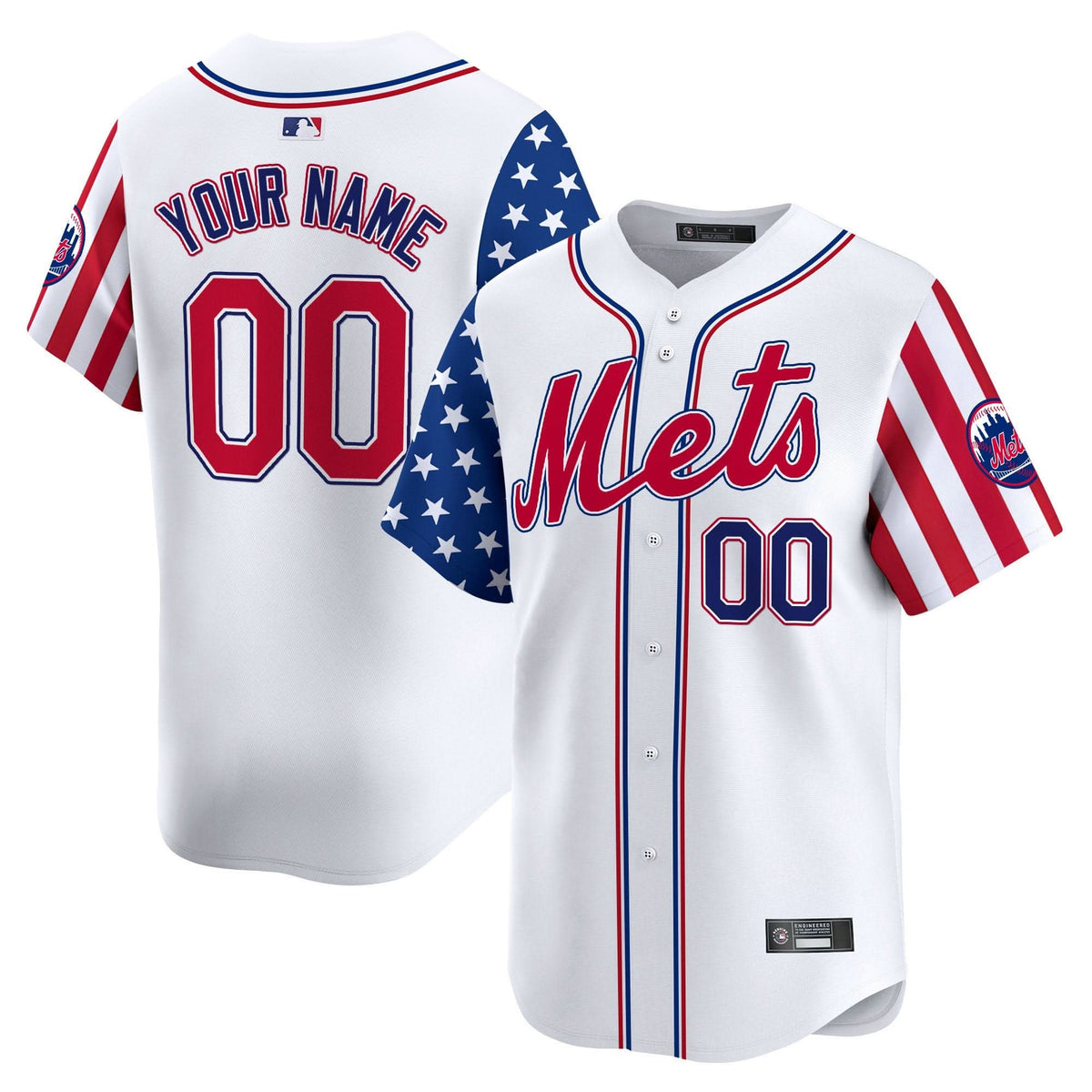 New York Mets 2025 Independence Day Vapor Premier Limited Custom Jersey - All Stitched