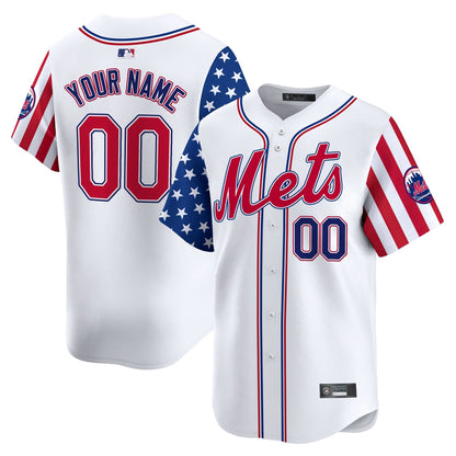 New York Mets 2025 Independence Day Vapor Premier Limited Custom Jersey - All Stitched