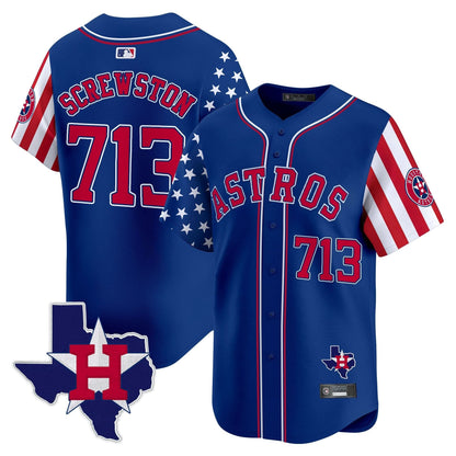 Men's Houston Astros 2025 Independence Day Vapor Premier Limited Jersey - All Stitched