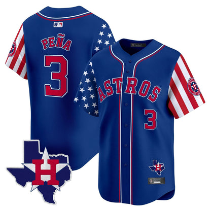 Men's Houston Astros 2025 Independence Day Vapor Premier Limited Jersey - All Stitched