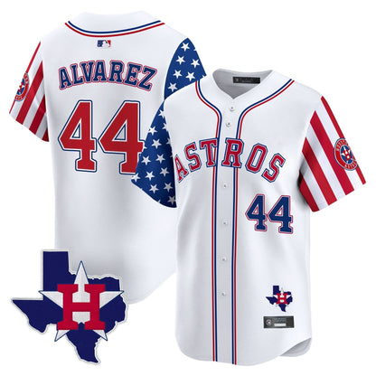 Men's Houston Astros 2025 Independence Day Vapor Premier Limited Jersey - All Stitched